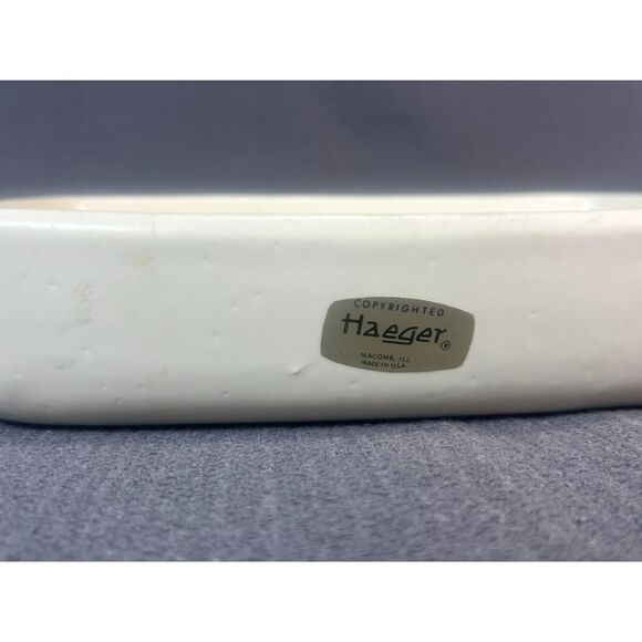 Vintage Haeger Pottery USA Shallow Planter Dish Bone White - Picture 2 of 9